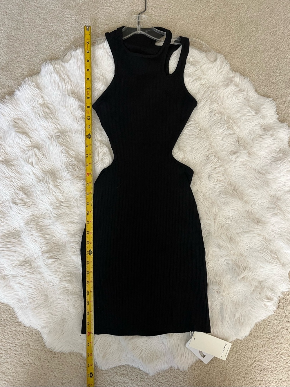 ✨ NWT Commense Black Ribbed Cutout Mini Dress - Small